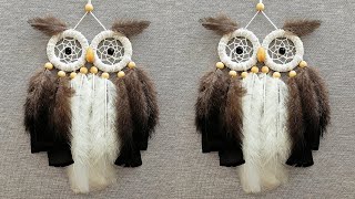 DIY como hacer un ATRAPASUEÑOS de BÚHO  DIY Owl Dreamcatcher [upl. by Cormack]