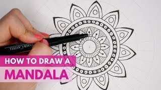 How to Draw a Mandala  Beginners Drawing Tutorial  Mandala Art [upl. by Ahsiemal]