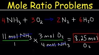 Stoichiometry Mole to Mole Conversions  Molar Ratio Practice Problems [upl. by Ellehcem]