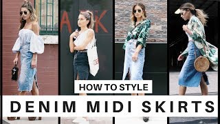 How to Style Denim Midi Skirts for Summer [upl. by Anitnuahs]