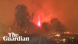 Moment fire whirl forms during California Camp Fire [upl. by Favin115]