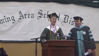 Valedictorians graduation speech cut off after he criticizes schools administration [upl. by Mehs]