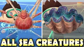 🦐 ALL 40 SEA CREATURES amp How To find Them In Animal Crossing New Horizons Northern amp Southern [upl. by Tirma]