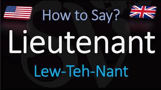 How to Pronounce Lieutenant CORRECTLY [upl. by Nylsor534]