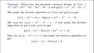 64 Euclids Algorithm for Polynomials [upl. by Grearson]