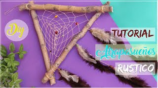 Como hacer un ATRAPASUEÑOS triangular Rustico 🪶 DIY DREAMCATCHER [upl. by Tireb]