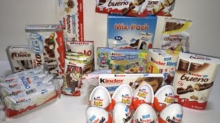 Kinder Chocolate  German Candy Tester  Kinderschokolade Süssigkeiten Test A LOT OF CANDY [upl. by Becca]