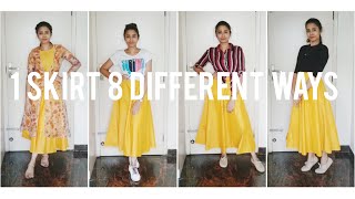 One Midi Skirt 8 Different Ways  How To Style Midi Skirt Repeat Outfits Like A ProOutfit Ideas [upl. by Nellie708]