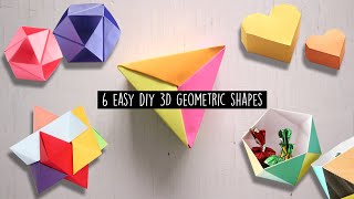 6 Easy Diy 3D Geometric shapes [upl. by Pernas300]