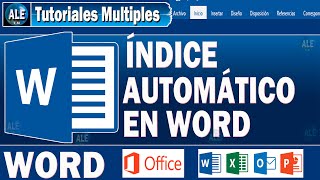 Como Hacer Un Índice Automático En Word ✔✔ [upl. by Paresh]