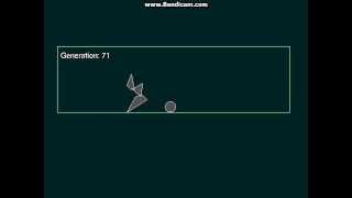 Genetic algorithm Learning to jump over ball [upl. by Ahseirej]