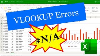 Fix Excel VLOOKUP NA errors [upl. by Coco161]