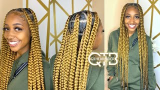 QTHEBRAIDER HOW TO Large Knotless Braids amp Beads thigh length [upl. by Edvard]