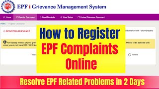 EPF GrievanceComplaint Registration Process [upl. by Lupien]