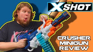 THE BEST  NERF  MINIGUN YET XShot Crusher Blaster Review [upl. by Halima]