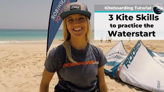 Kiteboarding Tutorial 3 Kite Skills to practice the Waterstart [upl. by Mafalda]