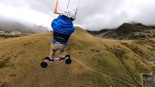 Extreme Kite LandBoarding flights in the Alps [upl. by Woodson306]