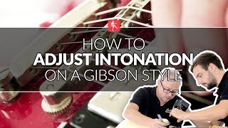 How To Adjust Intonation On A Gibson  Guitar Maintenance Lesson [upl. by Pelagia]