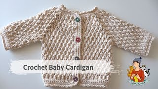 Crochet Easy Alpine Stitch Baby Cardigan [upl. by Yendyc]