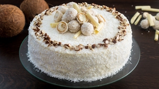 Almond Coconut Cake Raffaello cake Recipe [upl. by Gonzales]