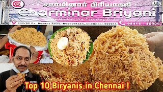 Charminar Biryani Chennai  Top 10 Biryani Chennai  Mutton Biryani  Chicken Biryani  Food Review [upl. by Pirzada]