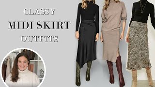 6 CLASSY Ways to Style Your Midi Skirts This Winter  Fashion Over 40 [upl. by Nabroc]