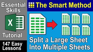 63 Split a Large Excel Worksheet Into Multiple Separate Worksheets [upl. by Adara]