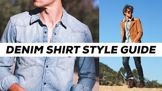 How to Style a Denim Shirt  Outfit Ideas  Parker York Smith [upl. by Anikram]