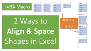 2 Ways to Align amp Distribute Shapes in Excel  VBA Macro Part 1 [upl. by Schoenfelder]