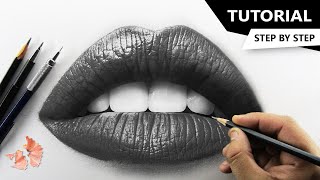 How to Draw Realistic LIPS  Tutorial for BEGINNERS [upl. by Comptom]