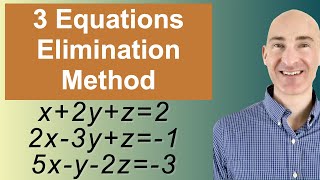 Solving Systems of 3 Equations Elimination [upl. by Annohs]