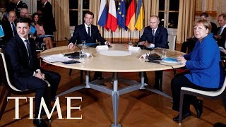 Russia President Putin And Ukraine President Zelensky Sit Down For Peace Talks For First Time  TIME [upl. by Stets]