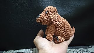 3d origami miniature poodle dogs tutorial easy [upl. by Luing]