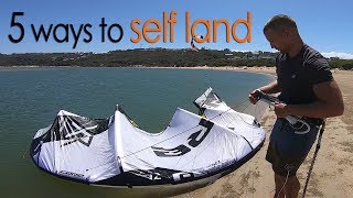 5 ways to self land kiteboarding tutorial [upl. by Suhpoelc]