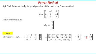 Numerical Method Eigen Value and vector calculation by Power Method [upl. by Sylado]