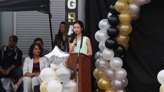 Best Grade 7 Elementary School Valedictorian Graduation Speech in English and French Kyra Wang 2020 [upl. by Aztilay]