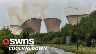 Four huge cooling towers at Rugeley Power Station in the UK were demolished within seconds  SWNS [upl. by Ettenrahs]