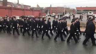 Funeral procession for Worcester Firefighter Christopher Roy arrives at St John’s Church [upl. by Orest]