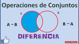 Operaciones entre Conjuntos DIFERENCIA [upl. by Phina]