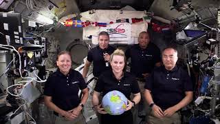 See the New Years Eve ball drop in space  ISS crew message [upl. by Sualakcin]