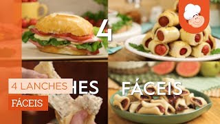 4 lanches fáceis — Receitas TudoGostoso [upl. by Yetta]