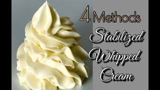 Stabilized Whipped Cream Easy Recipes  4 Methods  Whipped Cream Frosting [upl. by Monteith]