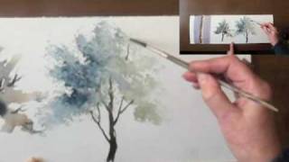 Watercolour demo  Aquarelle quotHow to paint trees Part IIquot [upl. by Eirovi]