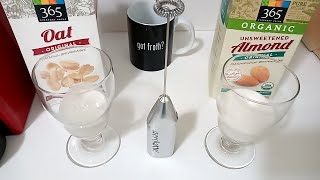 Oat Milk vs Almond Milk part 2 Frothing Test [upl. by Yemiaj]