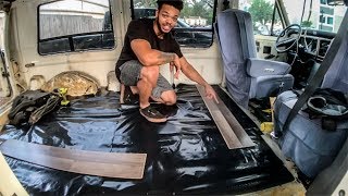 How to Install Vinyl Plank Flooring in a Camper Van [upl. by Atte432]