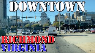 Richmond  Virginia  4K Downtown Drive [upl. by Tnemelc]