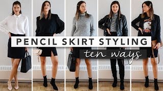 10 Ways to Style a Pencil Skirt  Capsule Wardrobe  by Erin Elizabeth [upl. by Delfeena]