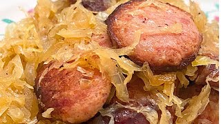 Sizzling Smoked Sausage and Sauerkraut Recipe [upl. by Haizek]