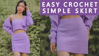 Easy Crochet Simple Skirt Tutorial For Beginners  Chenda DIY [upl. by Isaac248]