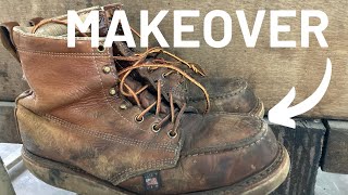 Thorogood Moc Toe Boot Restoration  Total Boot Makeover [upl. by Akemet]